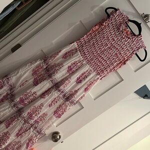 Oliphant maxi dress pink/white